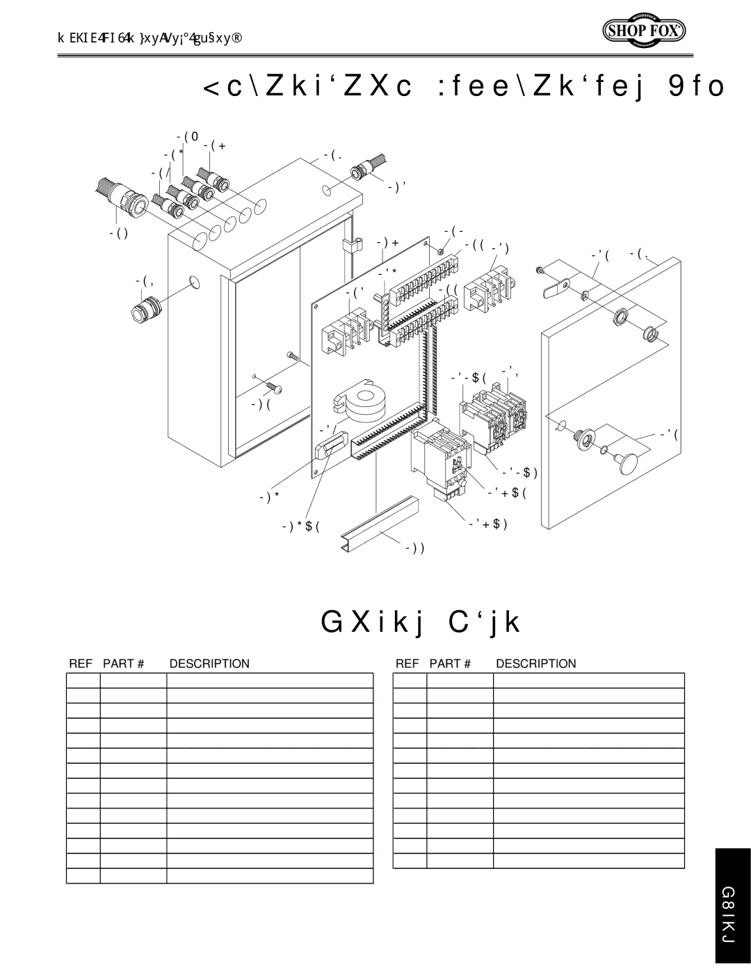 Woodstock W1751 owner manual Electrical Connections Box, Description 