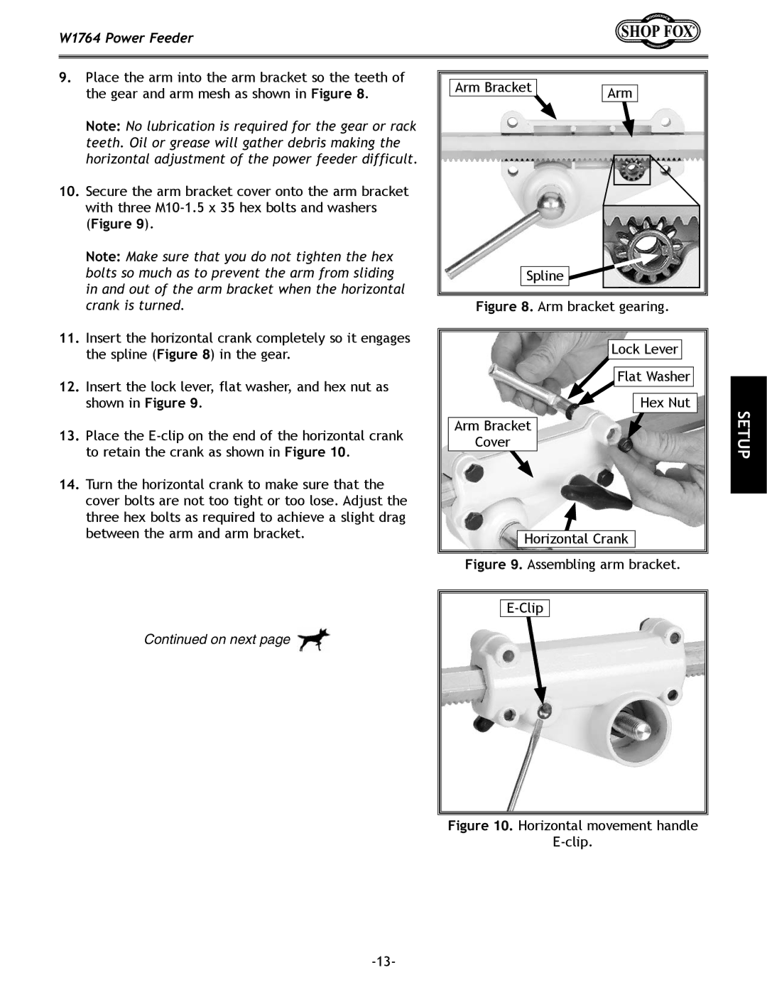 Woodstock W1764 manual Setup 