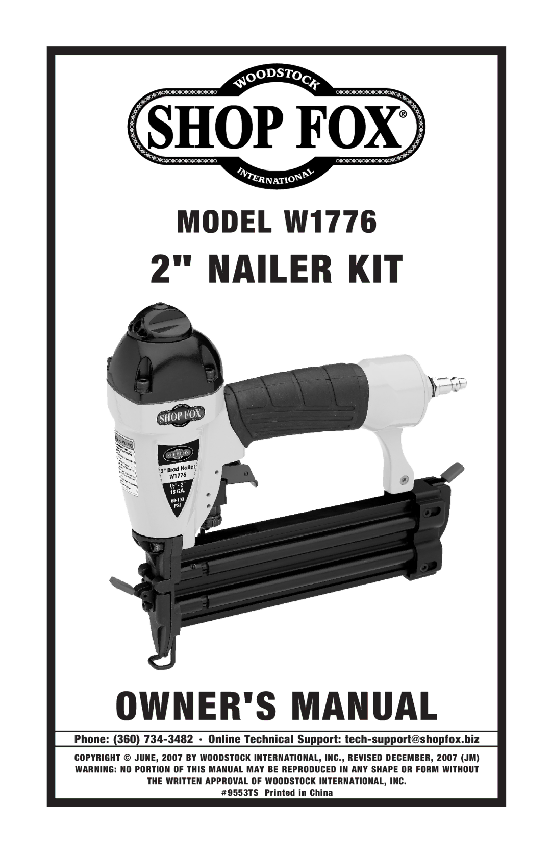 Woodstock W1776 owner manual Nailer KIT 