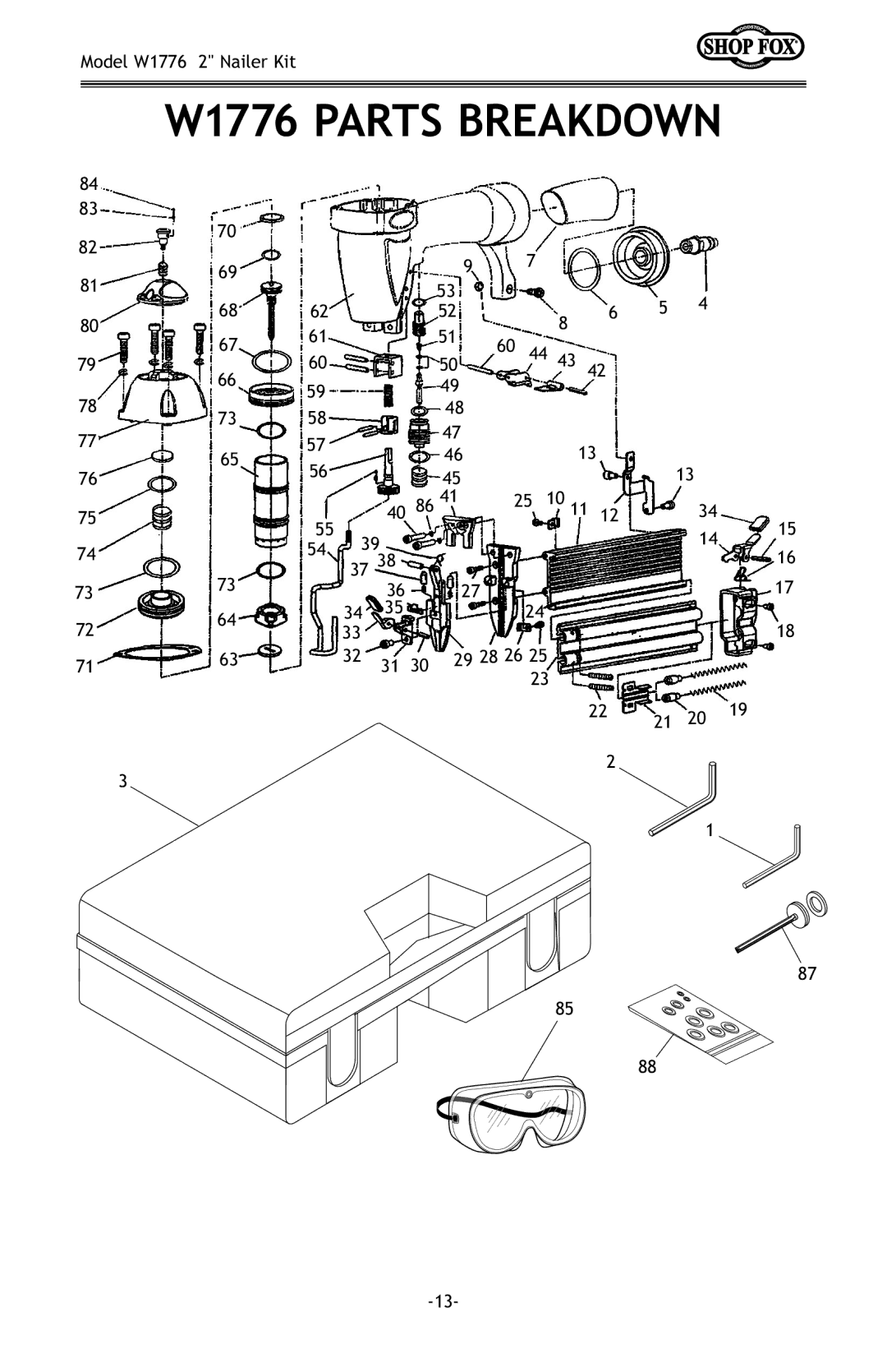 Woodstock owner manual W1776 Parts Breakdown 