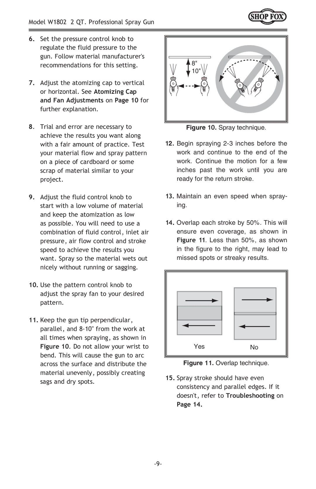 Woodstock W1802 owner manual Overlap technique 