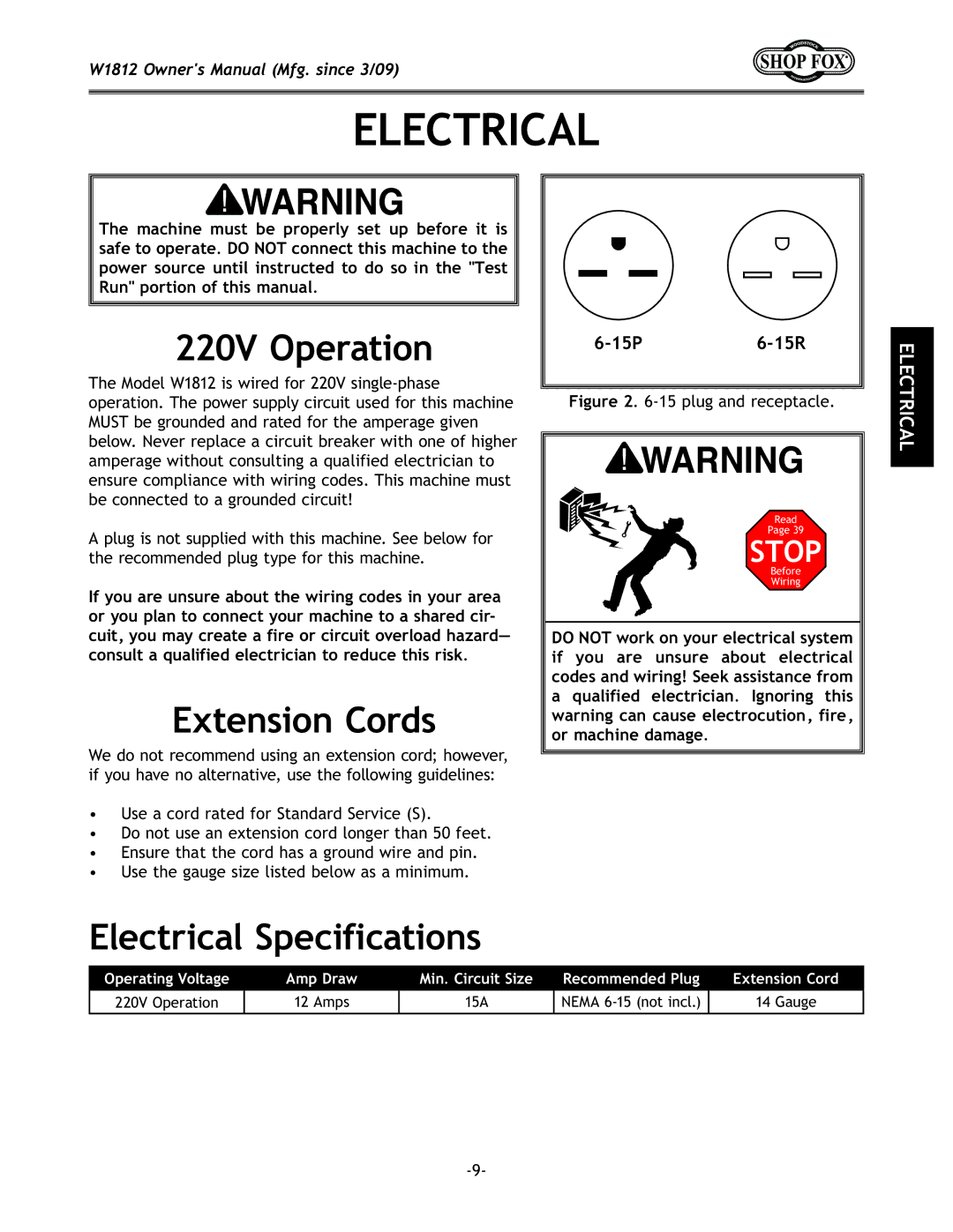 Woodstock W1812 manual Fg\iXk`fe, Ok\ej`fefij, Zki`ZXcJg\Z``ZXk`fej 