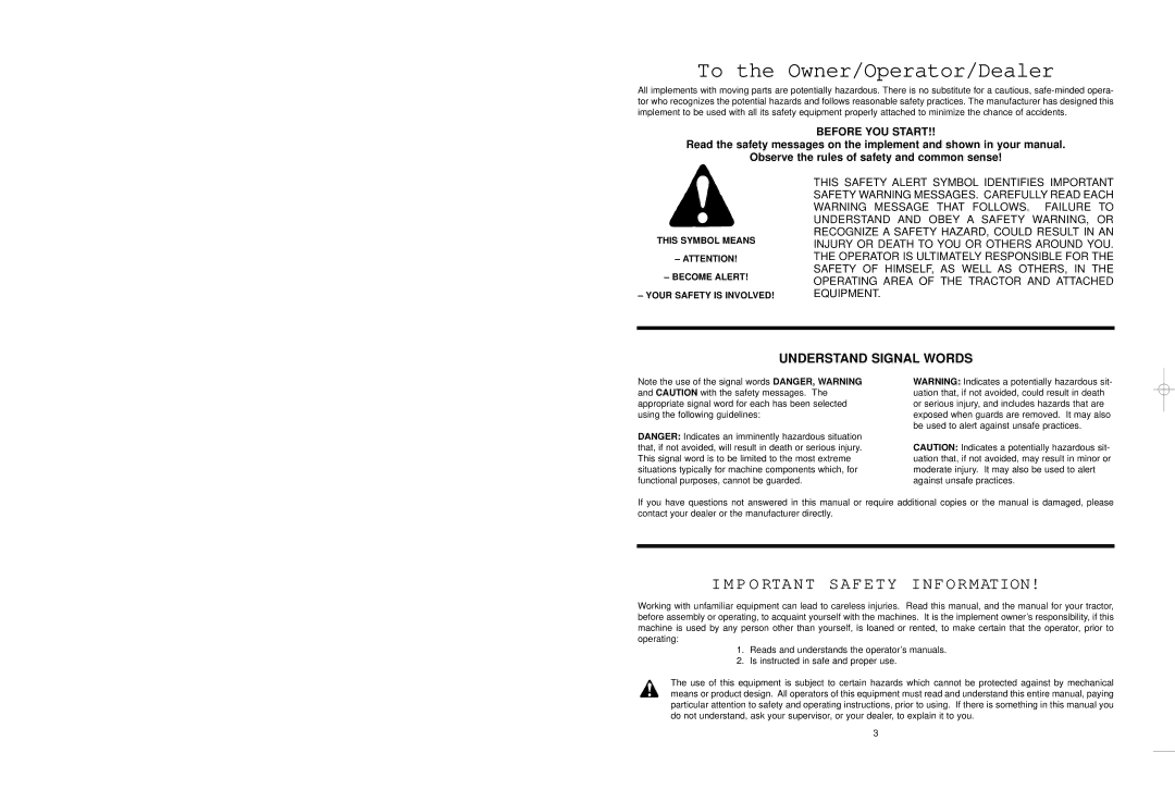 Worksaver EM/2 60, EM/2 72 warranty To the Owner/Operator/Dealer, Before YOU Start 