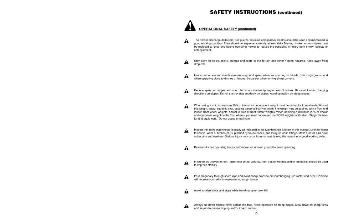 Worksaver FM 560, FM 572 warranty Safety Instructions 