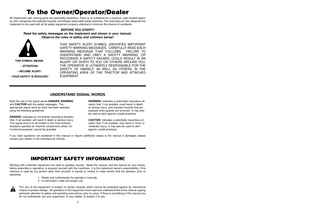 Worksaver FOH-5 manual Important Safety Information, Understand Signal Words, Before YOU Start 