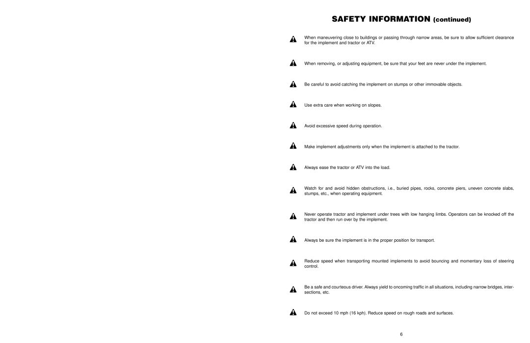 Worksaver FOH-5 manual Safety Information 