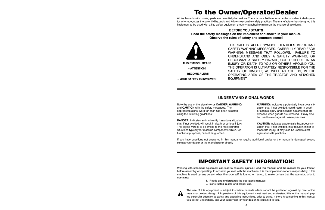 Worksaver GLB-330, GLB-340, GLB-2200, GLB-3000 manual Understand Signal Words, Before YOU Start 