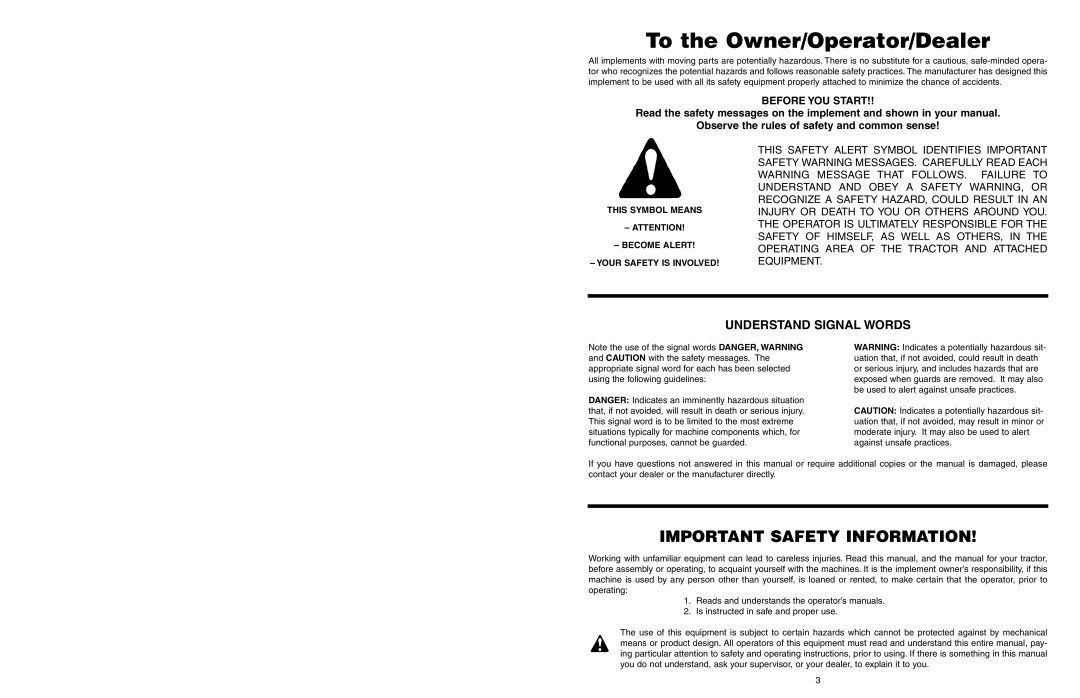 Worksaver JDBS-623, JDBS-434, JDBS-634, JDBS-412, JDBS-423, JDBS-612, JDBS-433 Understand Signal Words, Before YOU Start 