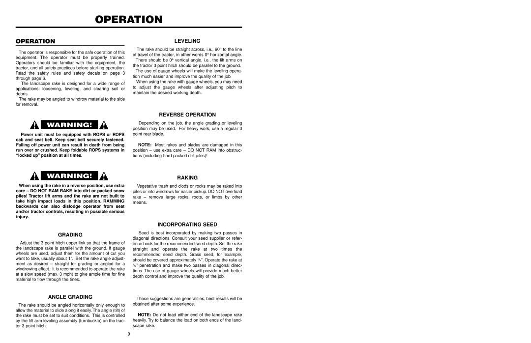 Worksaver LRHD-8, LRHD-7, LRHD-6, MCR-6, DCR-5, DCR-4, MCR-7 manual Operation 