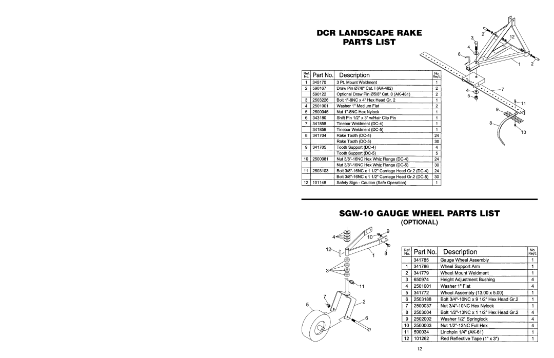 Worksaver MCR-7, LRHD-7, LRHD-6, MCR-6, LRHD-8, DCR-5, DCR-4 manual Optional 