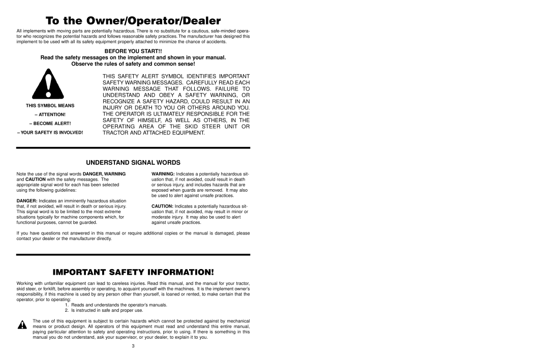 Worksaver PF-448 operating instructions Important Safety Information, Understand Signal Words, Before YOU Start 