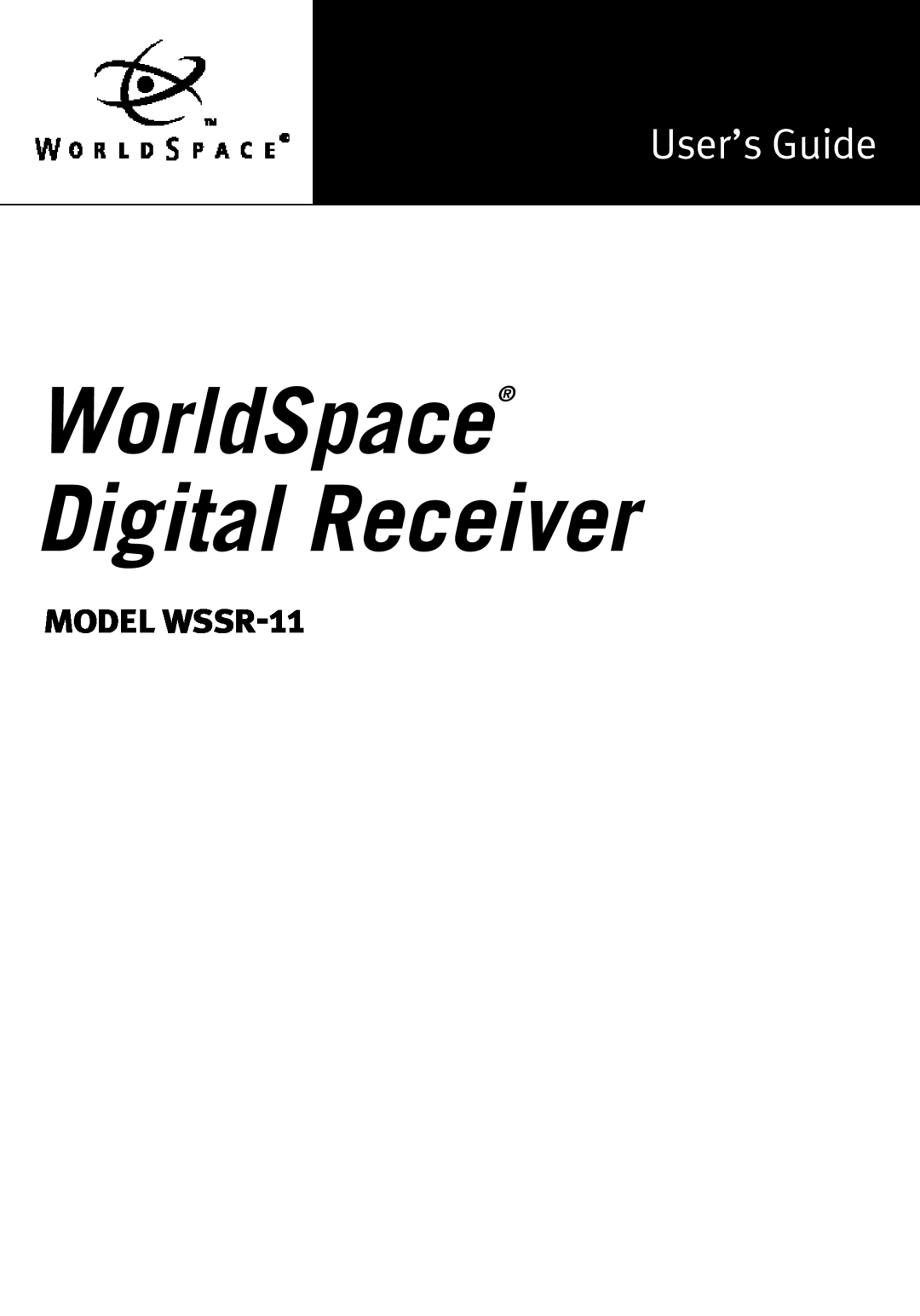 WorldSpace manual WorldSpace Digital Receiver, User’s Guide, model wssr-11 