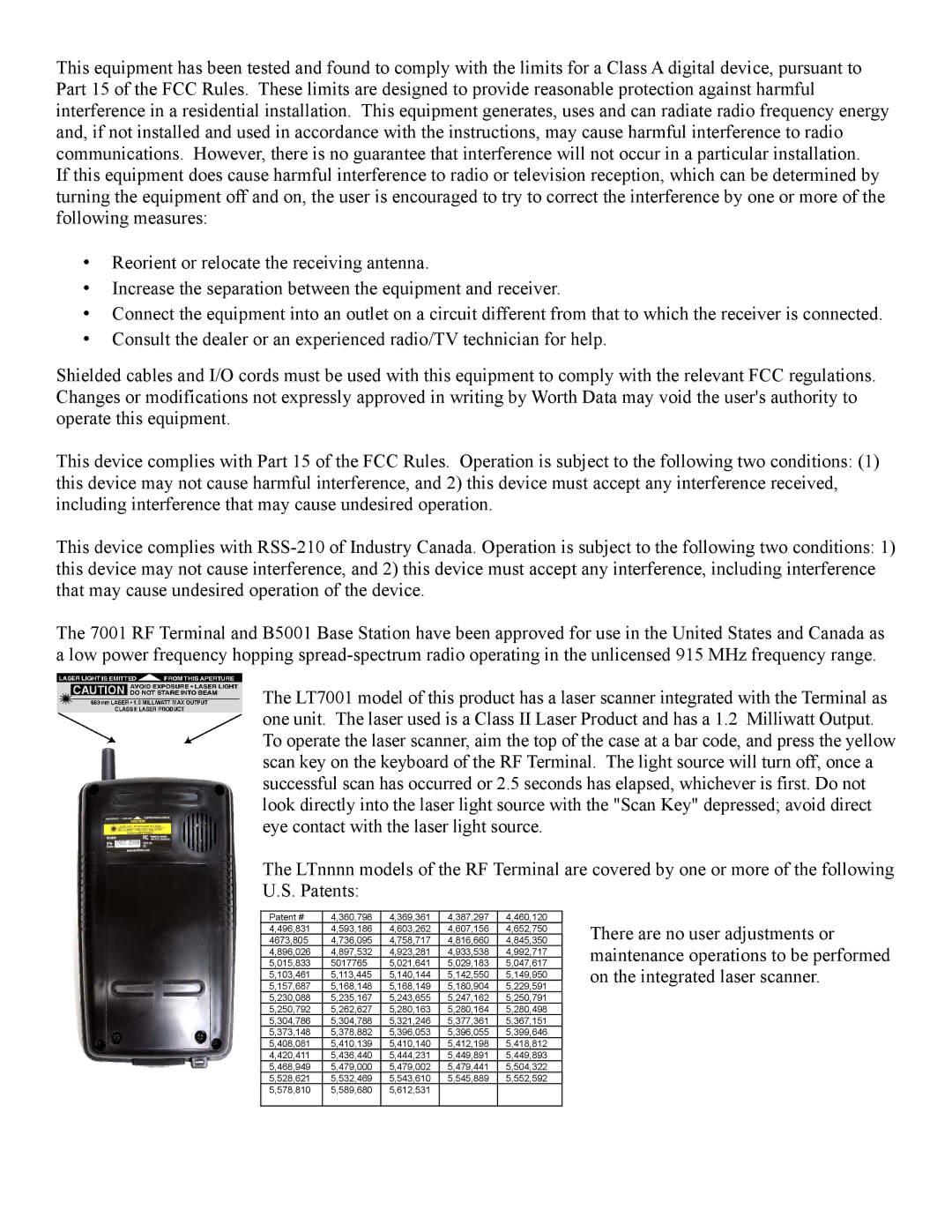 Worth Data 7000 manual 