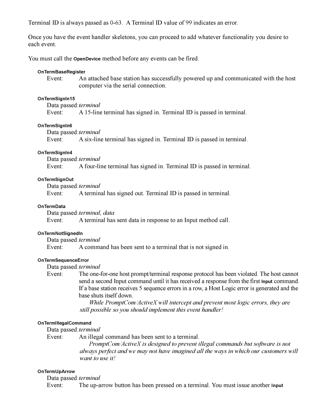 Worth Data 7000 manual Data passedterminal, data 