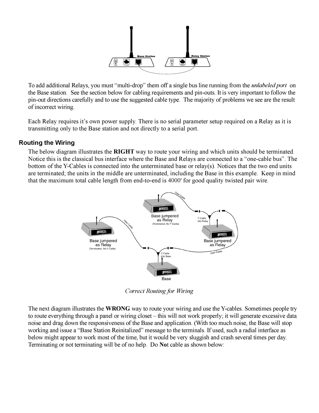 Worth Data 7000 manual Routing the Wiring, Correct Routing for Wiring 