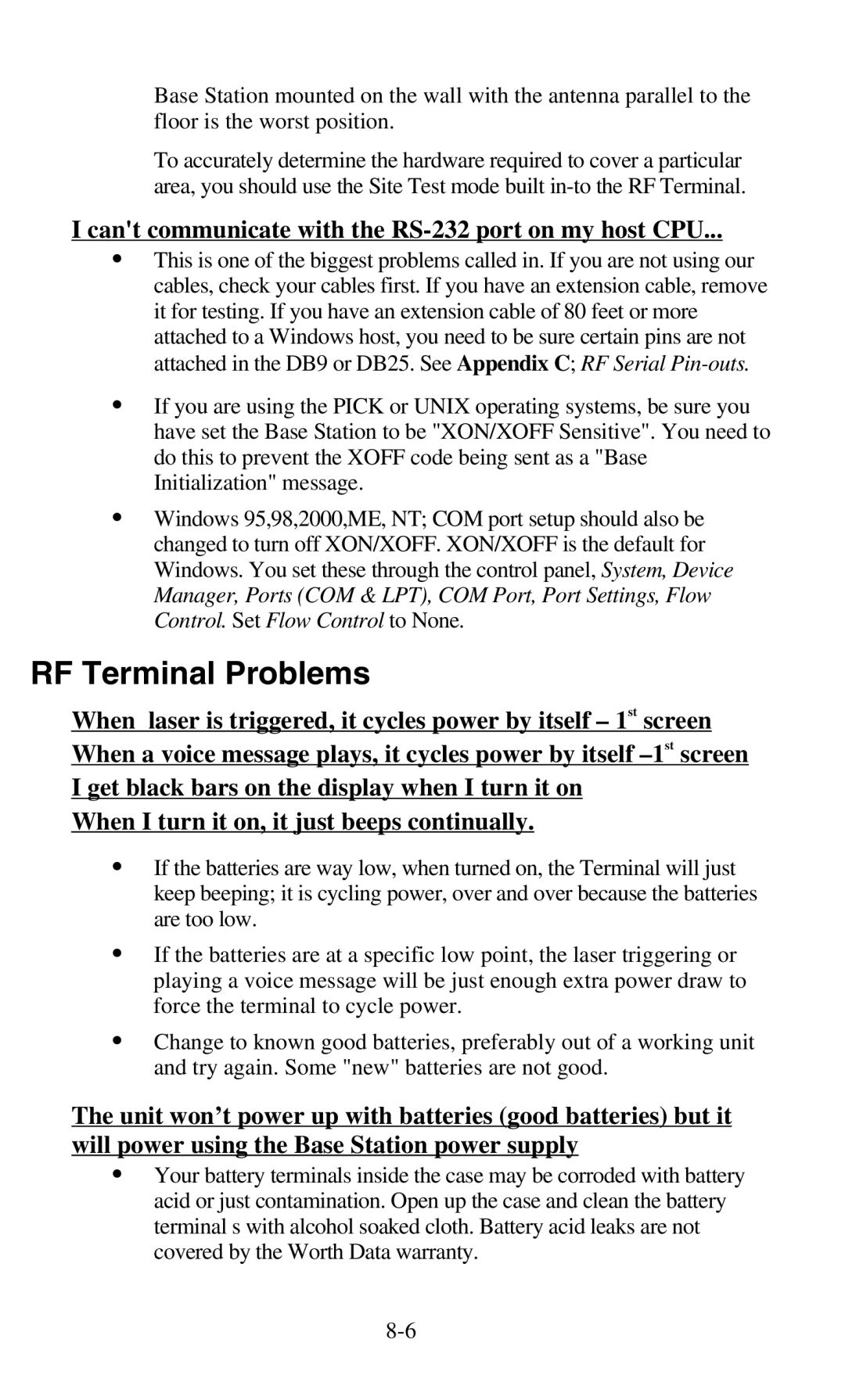 Worth Data 701 RF manual 