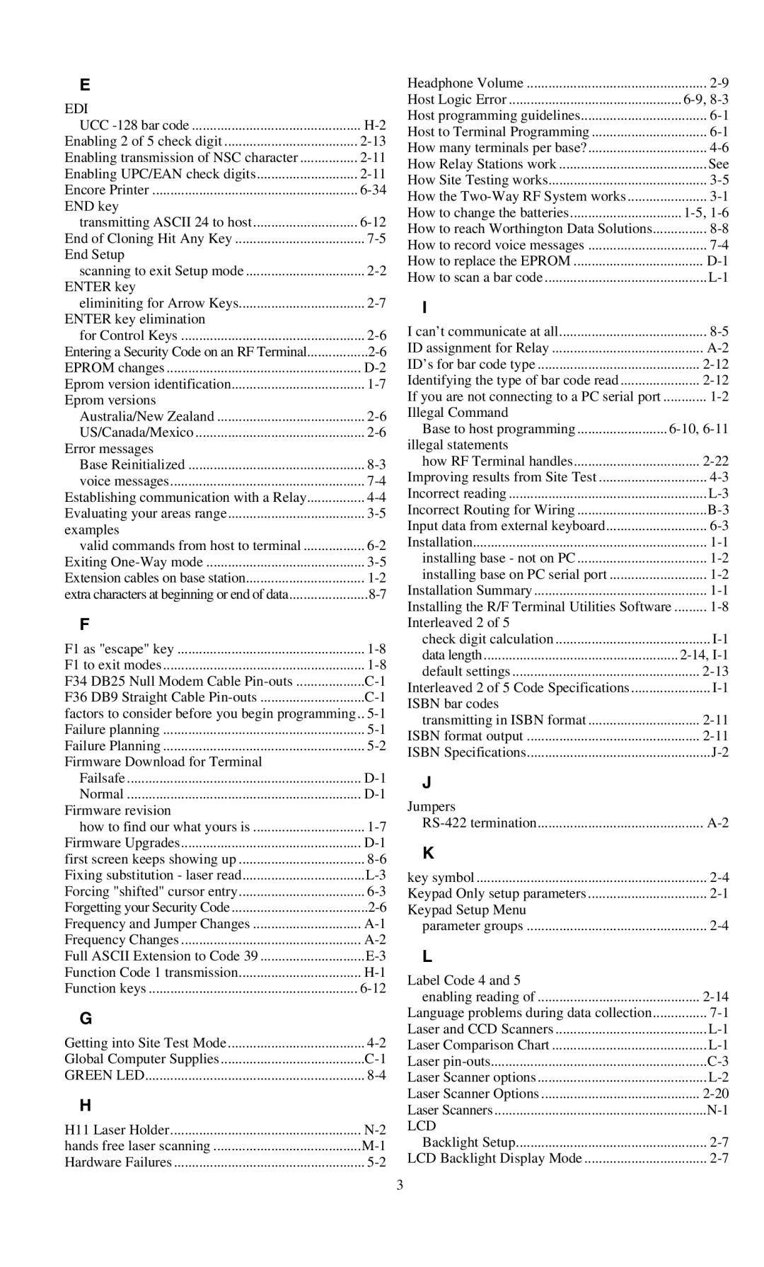 Worth Data 701 RF manual Edi 