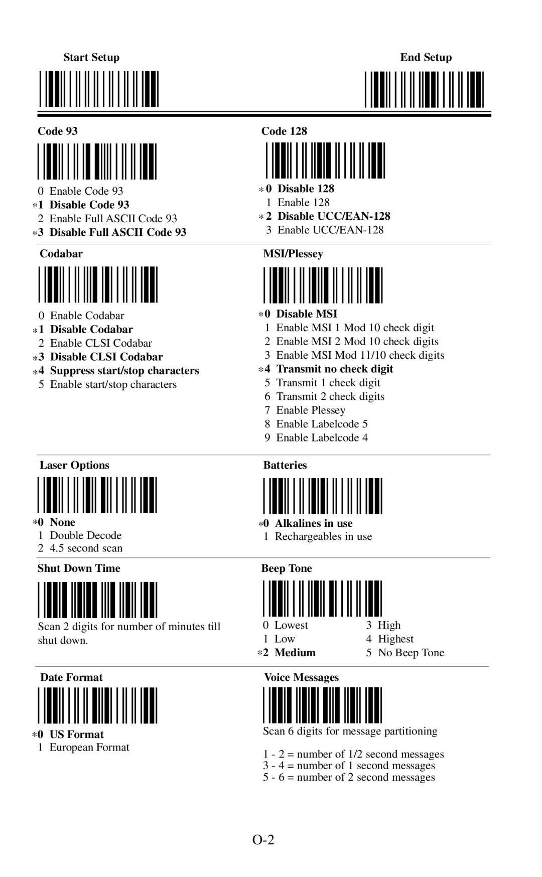 Worth Data 802 RF user manual Disable Codabar 