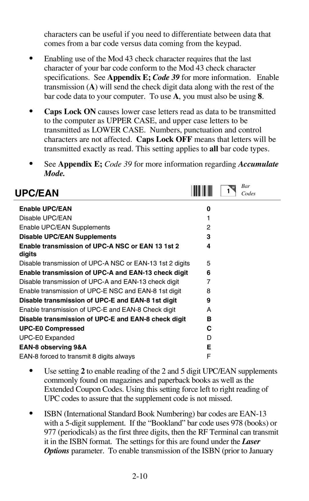 Worth Data 802 RF user manual Upc/Ean 