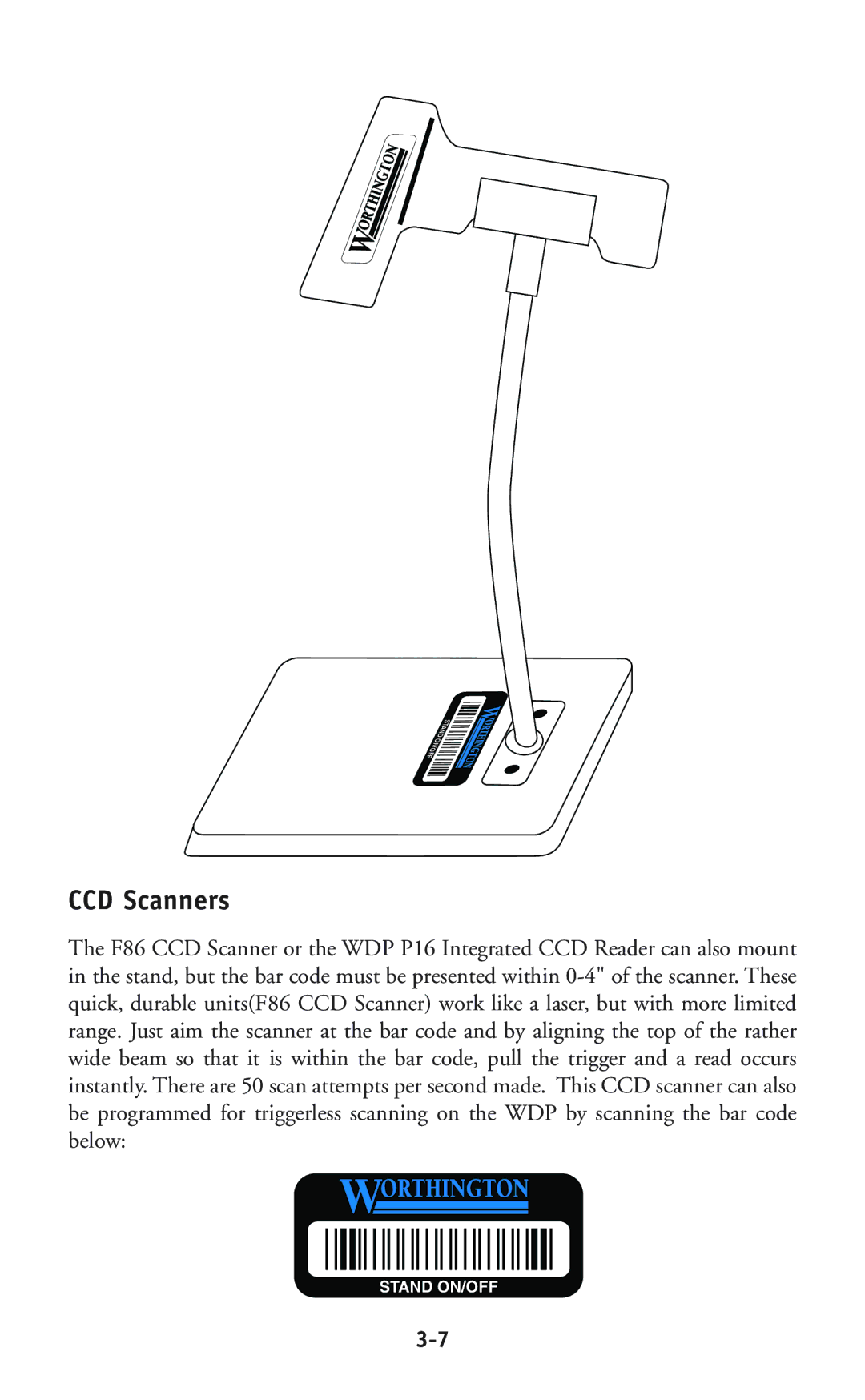 Worth Data P11/12 user manual CCD Scanners 