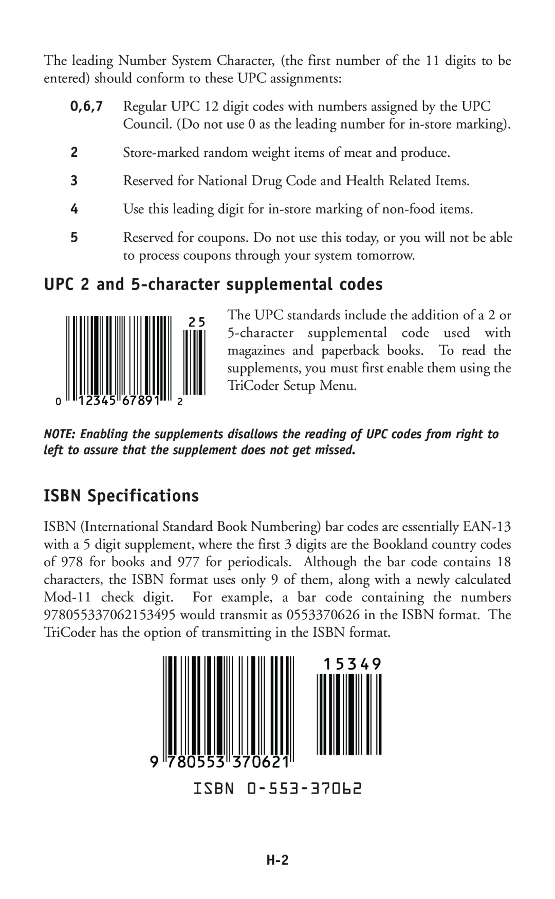 Worth Data P11/12 user manual UPC 2 and 5-character supplemental codes, Isbn Specifications 