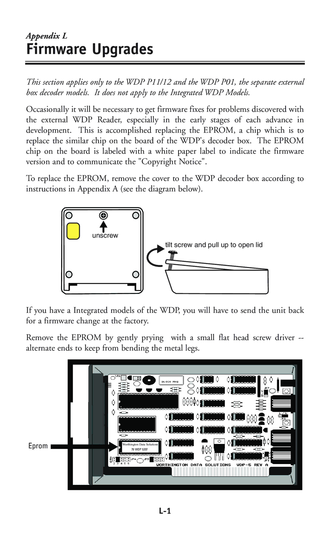 Worth Data P11/12 user manual Firmware Upgrades 