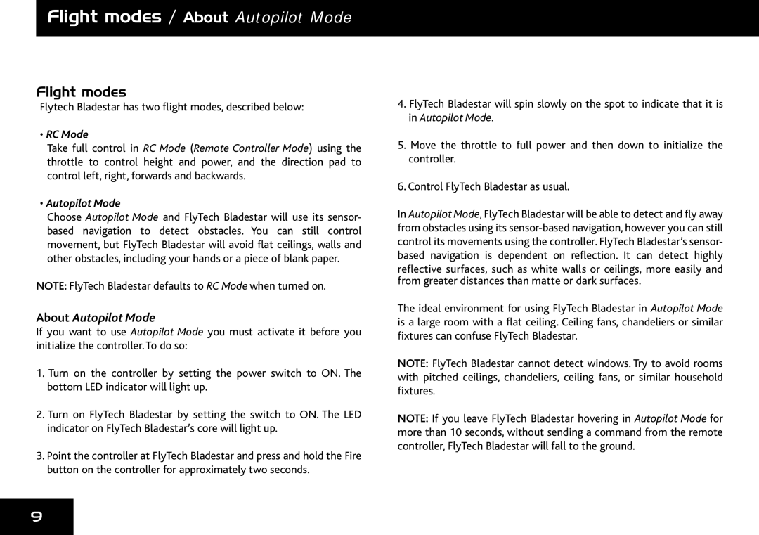 Wow Wee 4055 user manual Flight modes / About Autopilot Mode, ?erm\aeZlmZkaZlmphÌb`amfhl%l\kbehp3 