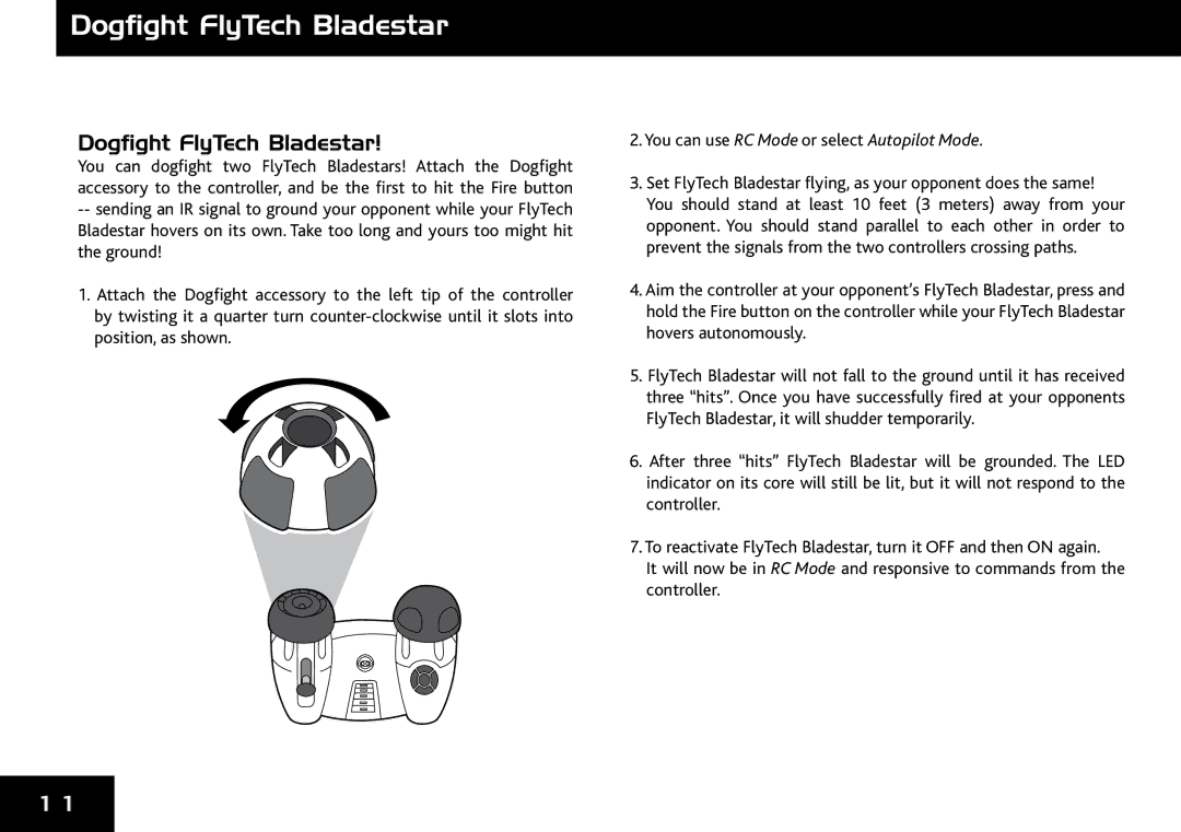 Wow Wee 4055 user manual Dogﬁght FlyTech Bladestar 