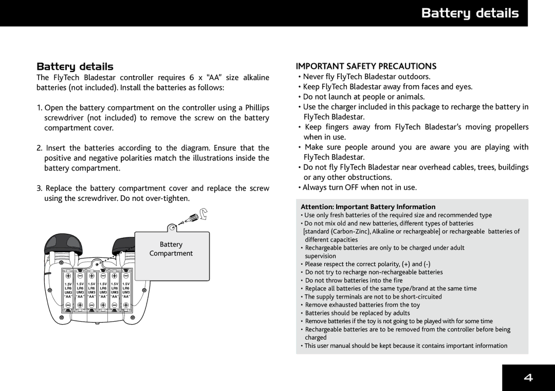 Wow Wee 4055 user manual Battery details, GokÌr?erM\aeZlmZkhnmhhkl, epZrlmnkgH??pagghmbgnl 