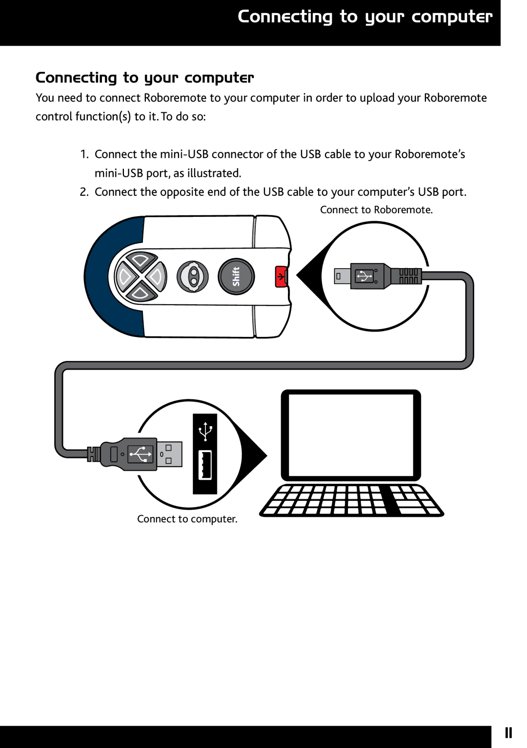 Wow Wee 8000 user manual Connecting to your computer 