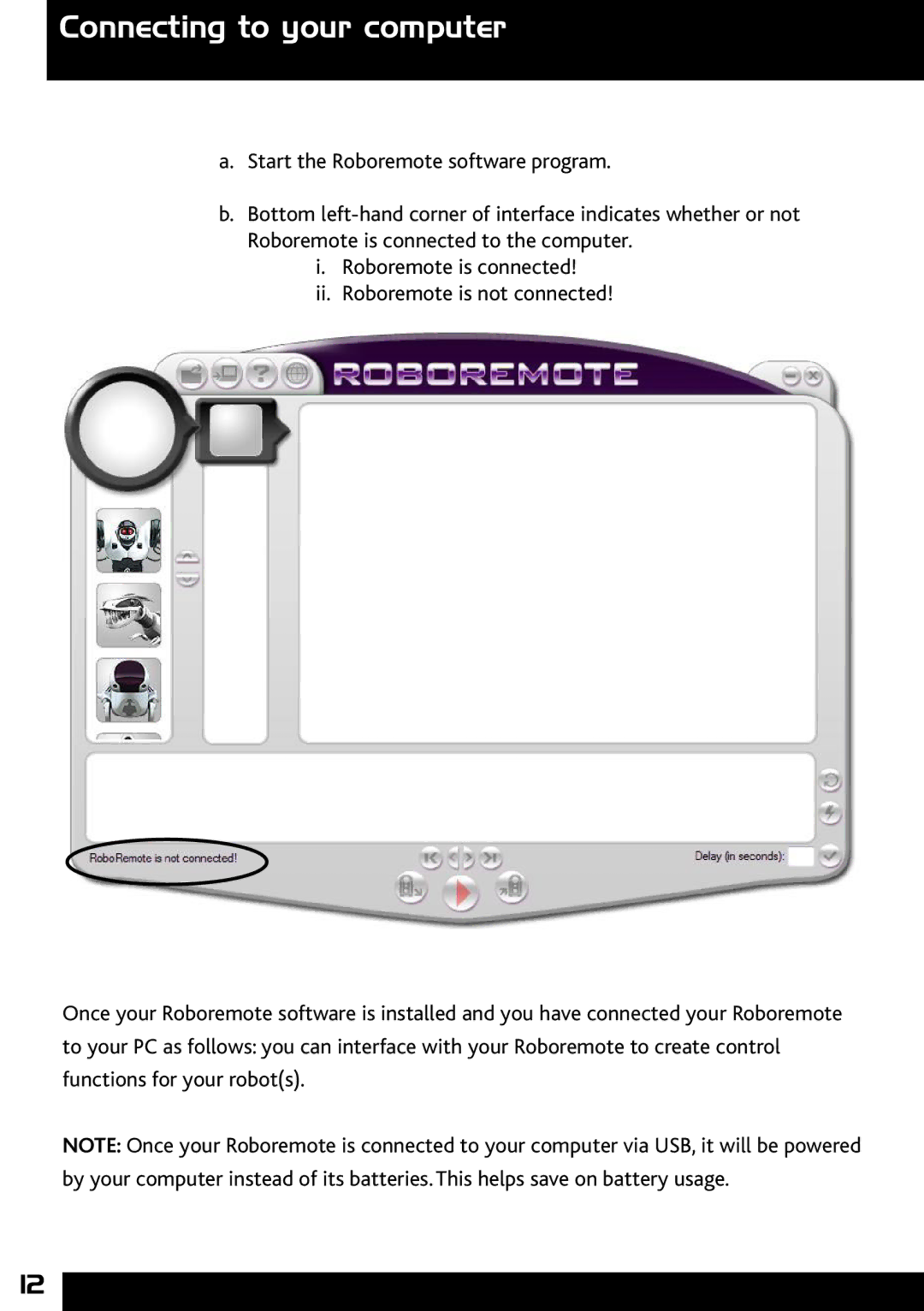 Wow Wee 8000 user manual Connecting to your computer 