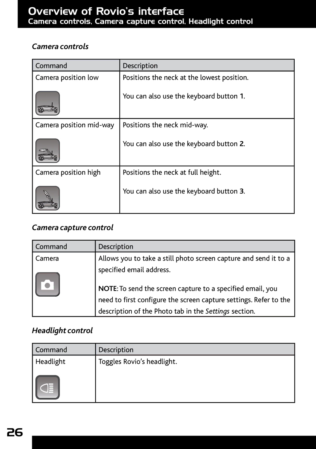 Wow Wee 8033 user manual Headlight control 