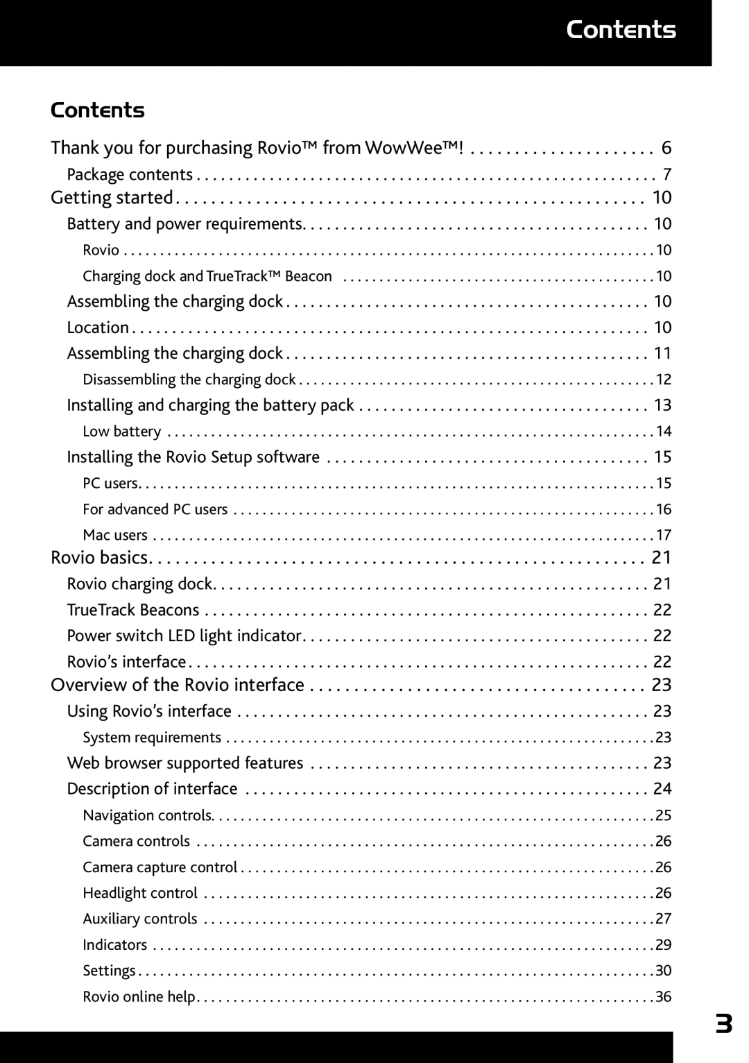 Wow Wee 8033 user manual Contents 