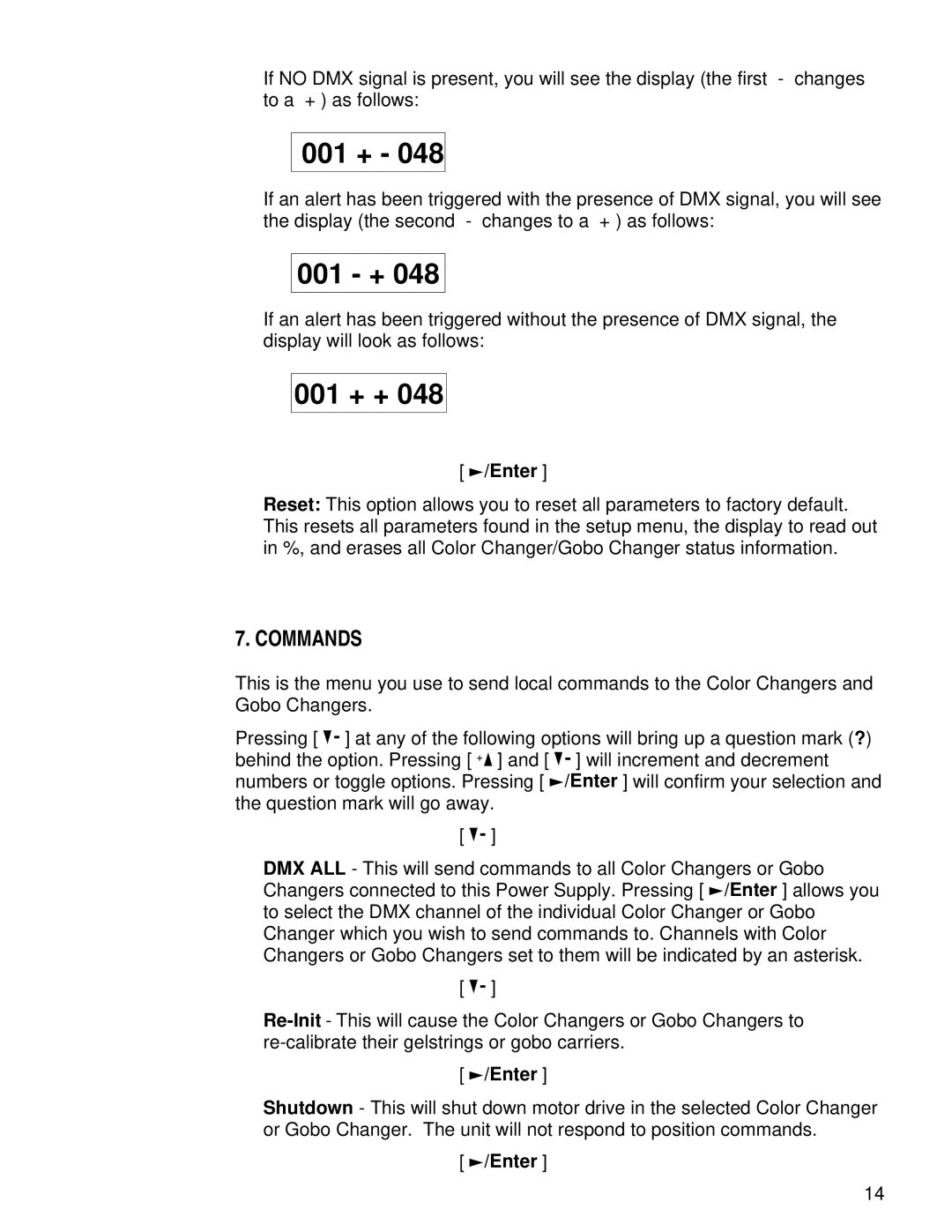 Wybron pmn user manual 001 + +, Commands 