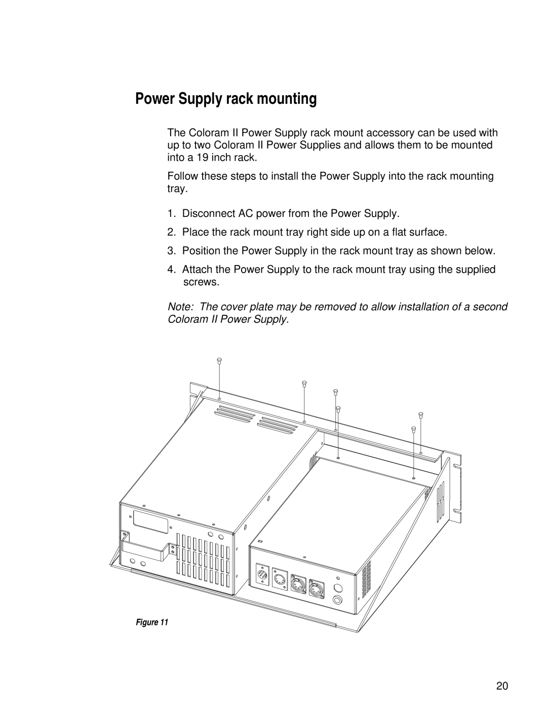 Wybron pmn user manual Power Supply rack mounting 