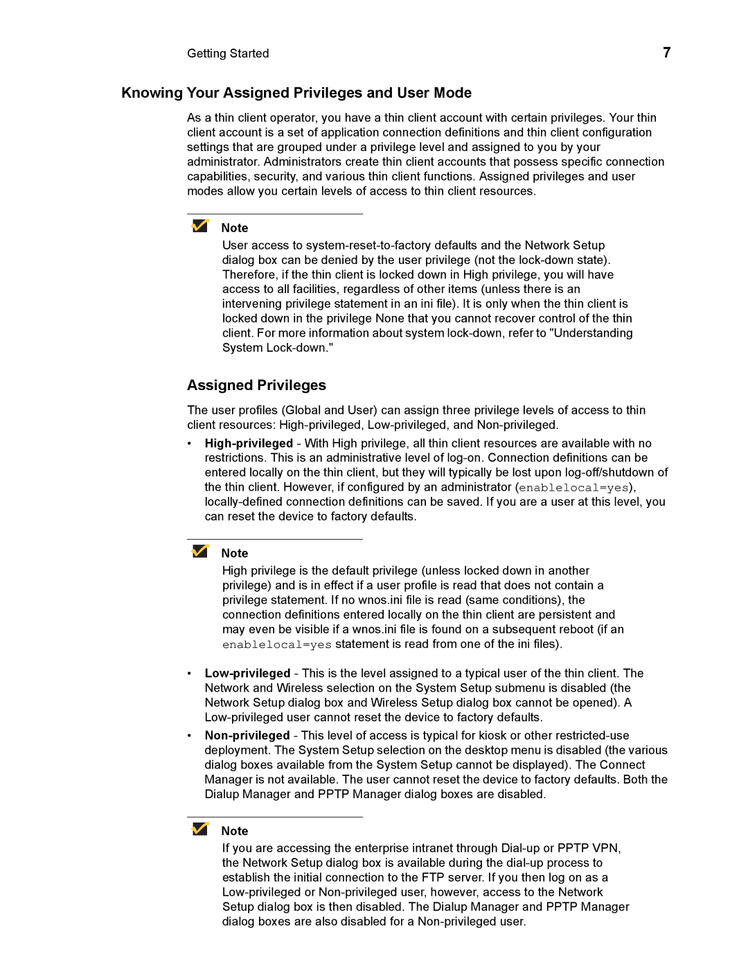 Wyse Technology 883681-08 Rev. E manual Knowing Your Assigned Privileges and User Mode 