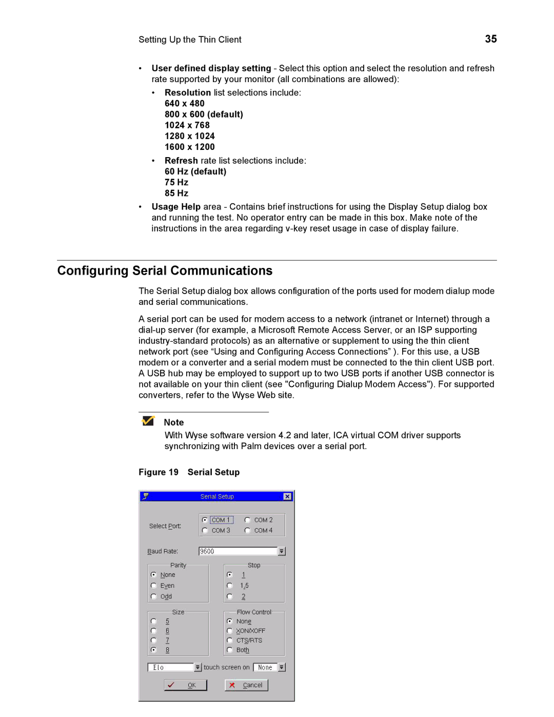 Wyse Technology 883681-08 Rev. E manual Configuring Serial Communications, Hz default 75 Hz 85 Hz 