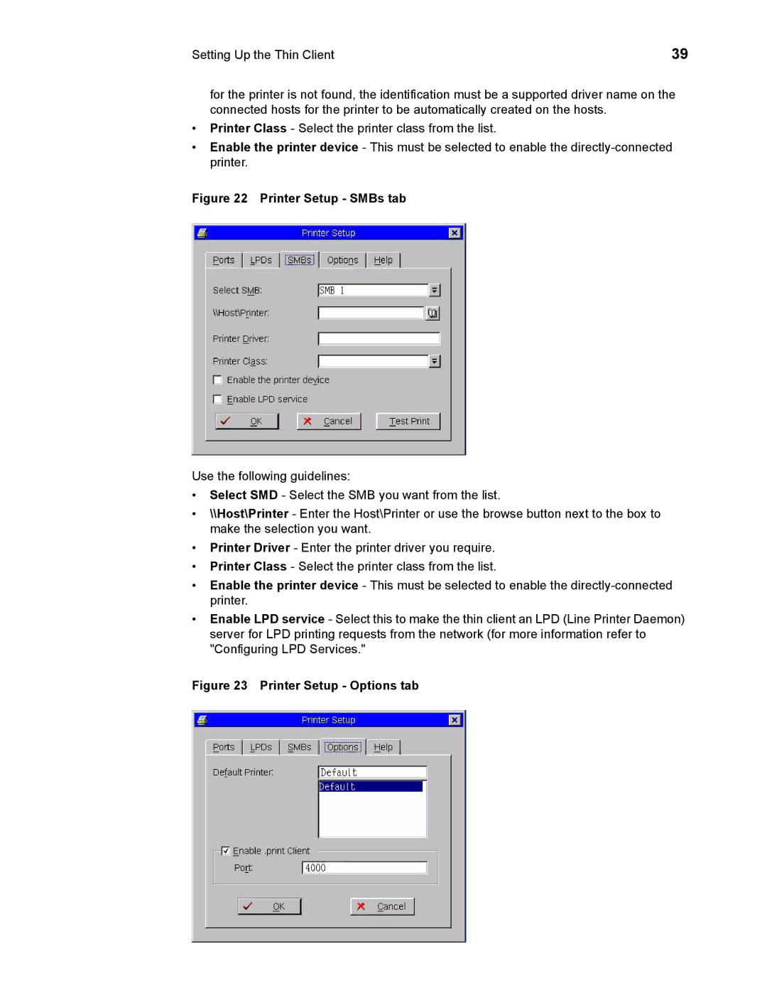 Wyse Technology 883681-08 Rev. E manual Printer Setup SMBs tab 