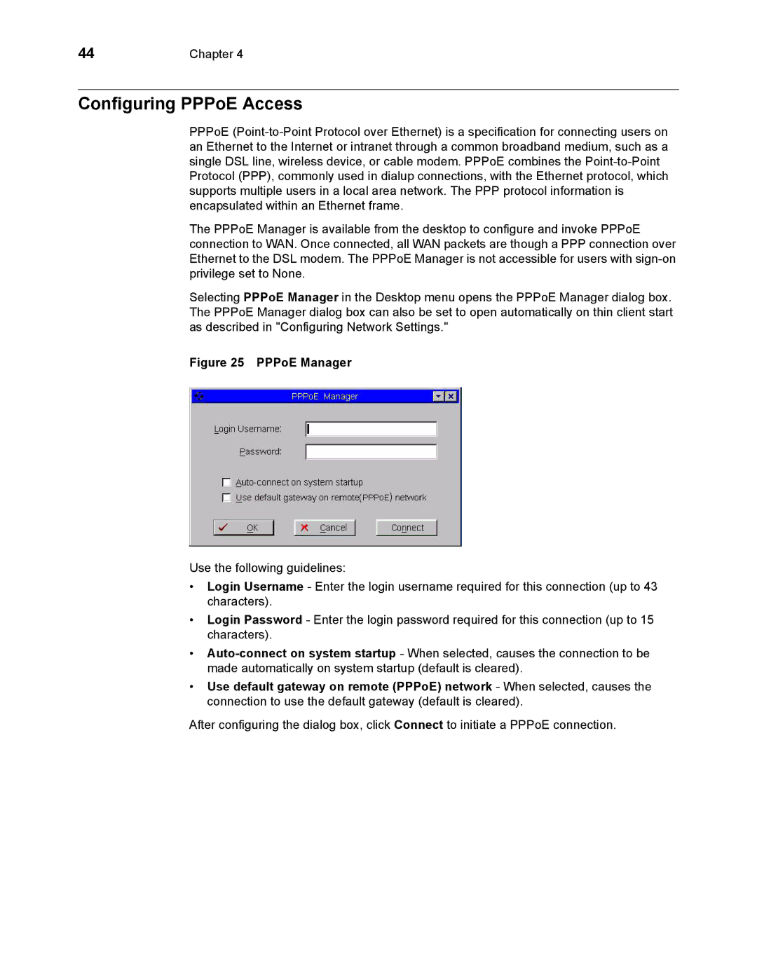 Wyse Technology 883681-08 Rev. E manual Configuring PPPoE Access, PPPoE Manager 