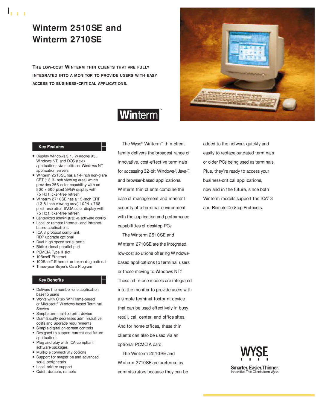 Wyse Technology manual Winterm 2510SE Winterm 2710SE 