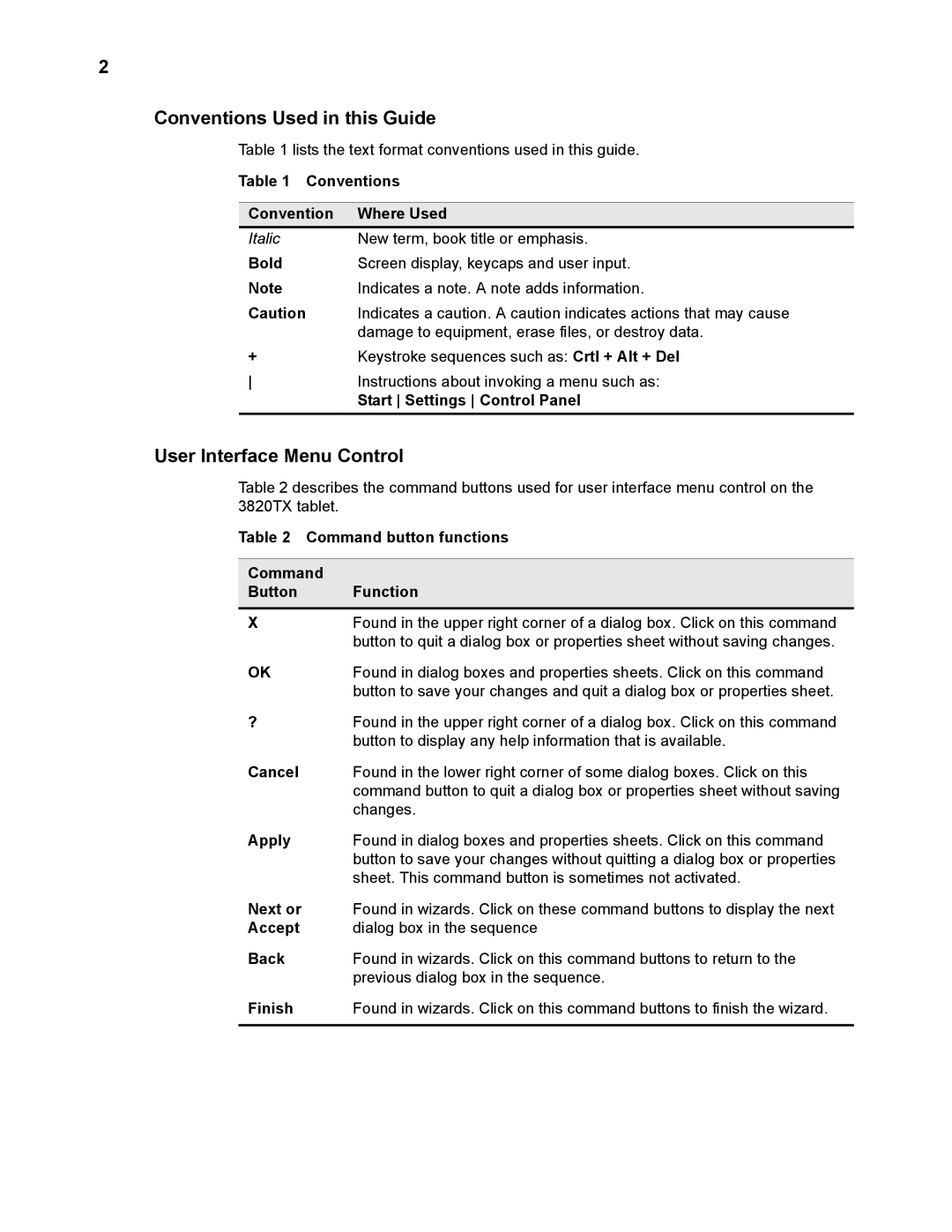 Wyse Technology 3820TX manual Conventions Used in this Guide, User Interface Menu Control 