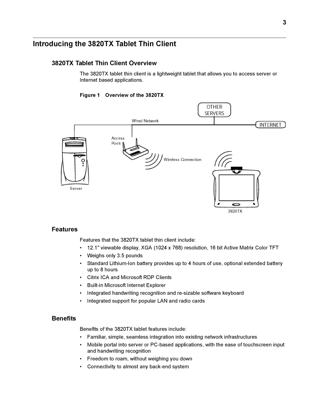 Wyse Technology manual Introducing the 3820TX Tablet Thin Client, 3820TX Tablet Thin Client Overview, Features, Benefits 