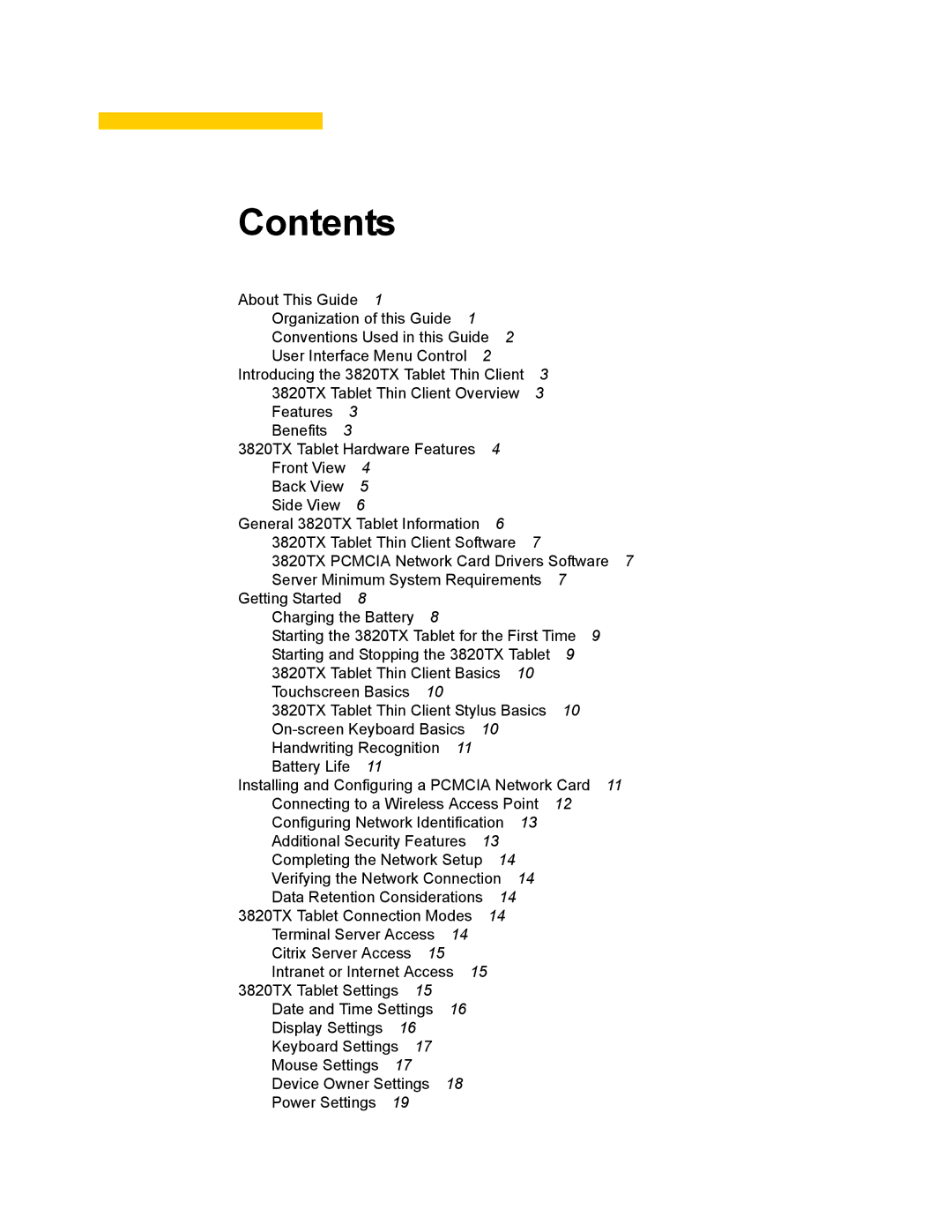 Wyse Technology 3820TX manual Contents 