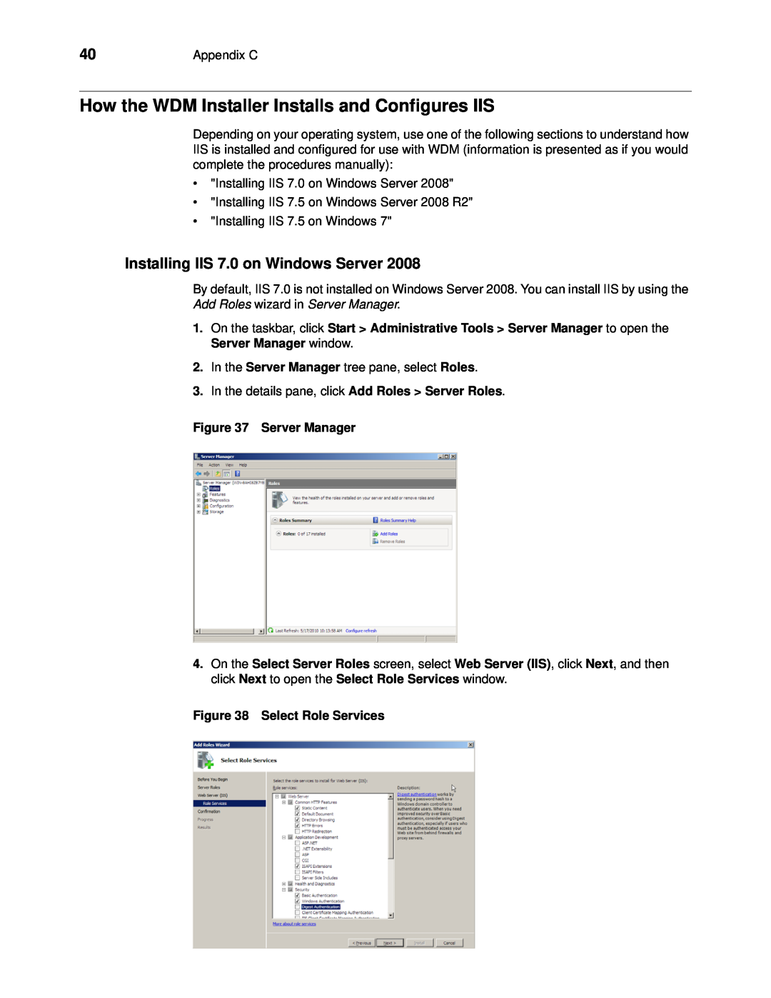 Wyse Technology 883886-01 manual How the WDM Installer Installs and Configures IIS, Installing IIS 7.0 on Windows Server 
