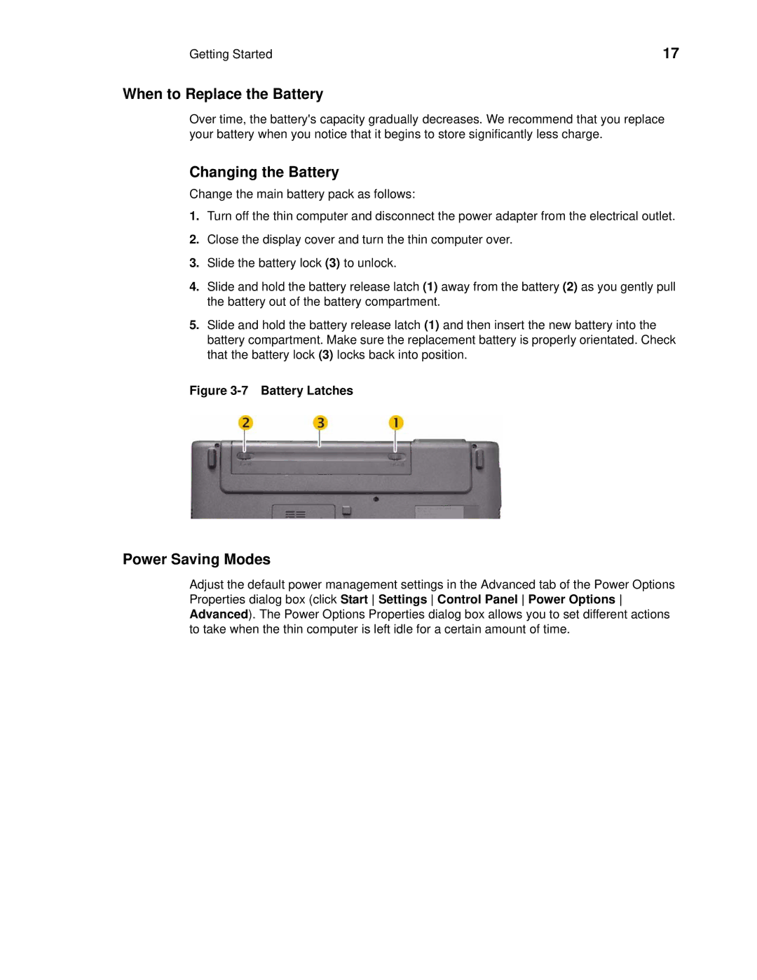 Wyse Technology 909522-41L manual When to Replace the Battery, Changing the Battery, Power Saving Modes 