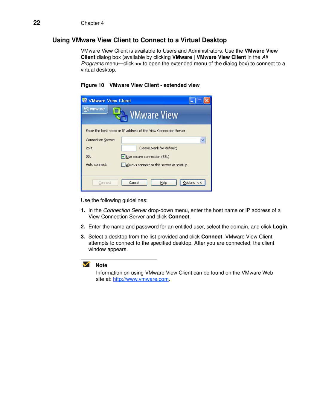 Wyse Technology 90955101L manual Using VMware View Client to Connect to a Virtual Desktop, VMware View Client extended view 