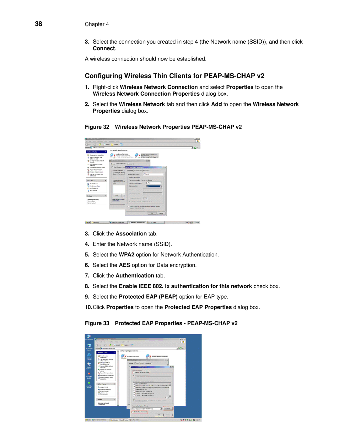 Wyse Technology 90955101L Configuring Wireless Thin Clients for PEAP-MS-CHAP, Wireless Network Properties PEAP-MS-CHAP 