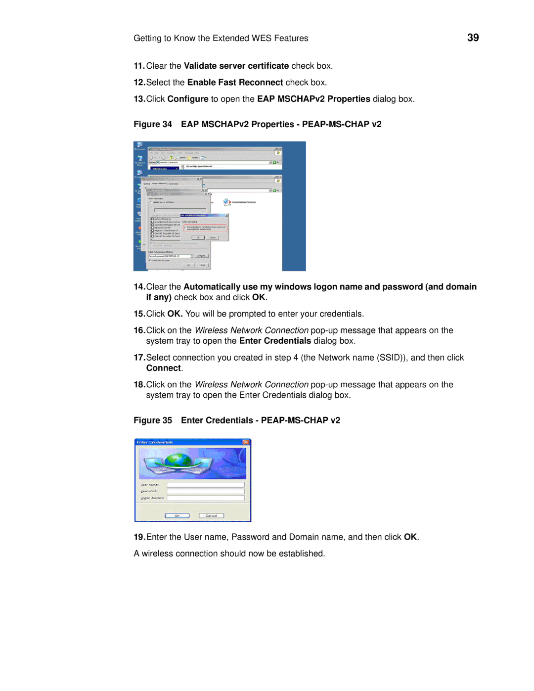 Wyse Technology 90955101L manual Enter Credentials PEAP-MS-CHAP 