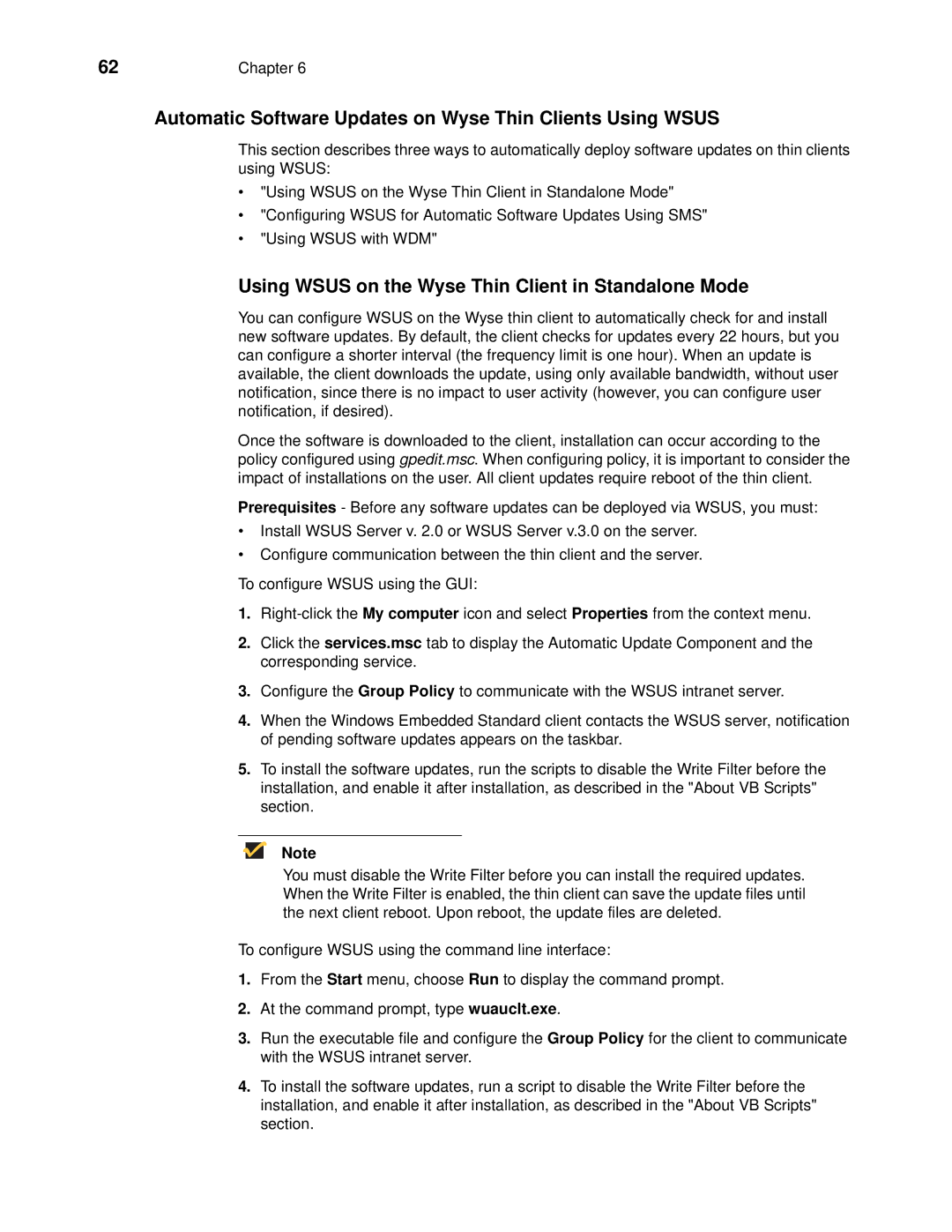 Wyse Technology 90955101L manual Automatic Software Updates on Wyse Thin Clients Using Wsus 