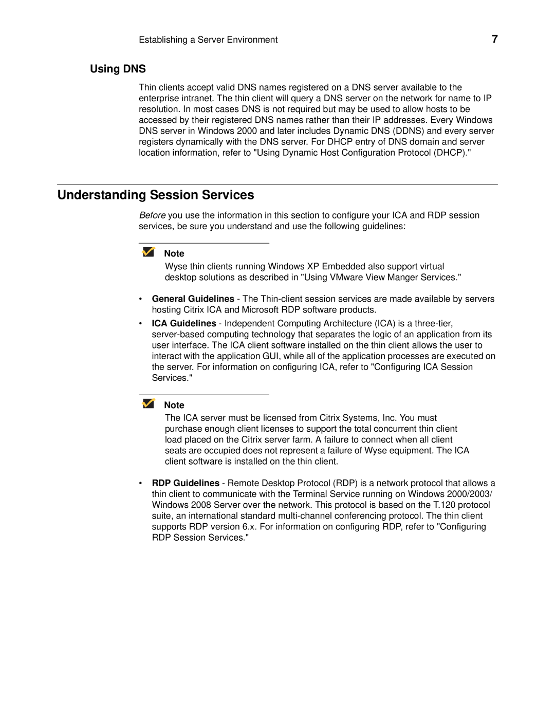 Wyse Technology C90LE, R90L manual Understanding Session Services, Using DNS 